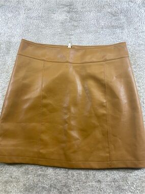 Forever 21 Tan Leather Mini Skirt small